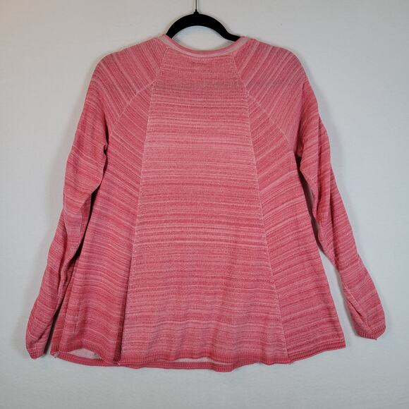 Free People Womens Star Button Knit Space Dye Sweater Top Size Small Pink Biker - Picture 8 of 8